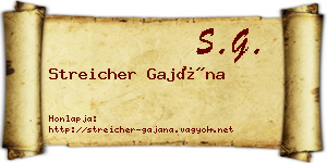 Streicher Gajána névjegykártya